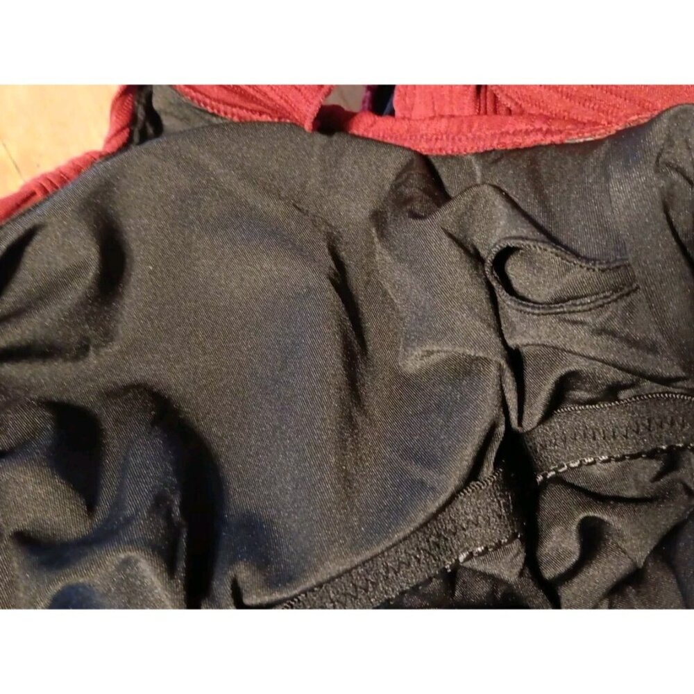Summer Mae Maternity Swimsuit Womens 14 Ruffle Sleeve Retro Square Neck Red NWT - Picture 4 of 5